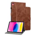 For iPad 10th Gen 10.9 2022 Tiger Pattern Flip Leather Tablet Case(Brown)