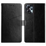 For Motorola Moto G23 4G/G13 4G HT01 Y-shaped Pattern Flip Leather Phone Case(Black)