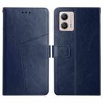 For Motorola Moto G53 5G/G13/G23 HT01 Y-shaped Pattern Flip Leather Phone Case(Blue)