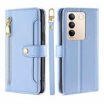 For vivo S16 / S16 Pro Sheep Texture Cross-body Zipper Wallet Leather Phone Case(Blue)