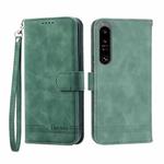 For Sony Xperia 1 IV Dierfeng Dream Line TPU + PU Leather Phone Case(Green)