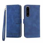 For Sony Xperia 1 IV Dierfeng Dream Line TPU + PU Leather Phone Case(Blue)