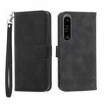 For Sony Xperia 1 IV Dierfeng Dream Line TPU + PU Leather Phone Case(Black)