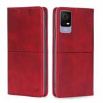 For TCL 405 / 406 / 408 Cow Texture Magnetic Horizontal Flip Leather Phone Case(Red)