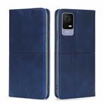 For TCL 405 / 406 / 408 Cow Texture Magnetic Horizontal Flip Leather Phone Case(Blue)