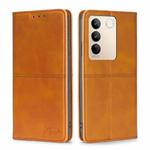 For vivo S16 / S16 Pro Cow Texture Magnetic Horizontal Flip Leather Phone Case(Light Brown)