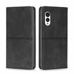 For Fujitsu Arrows N F-51C Cow Texture Magnetic Horizontal Flip Leather Phone Case(Black)