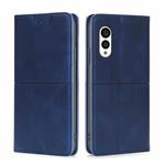 For Fujitsu Arrows N F-51C Cow Texture Magnetic Horizontal Flip Leather Phone Case(Blue)