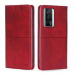 For Xiaomi Redmi K60 / K60 Pro Cow Texture Magnetic Horizontal Flip Leather Phone Case(Red)