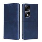 For Honor 80 GT Cow Texture Magnetic Horizontal Flip Leather Phone Case(Blue)