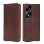 For Honor 80 GT Cow Texture Magnetic Horizontal Flip Leather Phone Case(Dark Brown)