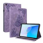 For Huawei MatePad SE Butterfly Flower Embossed Leather Tablet Case(Purple)