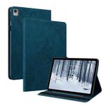 For Nokia T21 Butterfly Flower Embossed Leather Tablet Case(Blue)