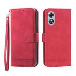 For OPPO A17 Dierfeng Dream Line TPU + PU Leather Phone Case(Red)