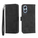 For OPPO A17 Dierfeng Dream Line TPU + PU Leather Phone Case(Black)