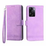 For OPPO A57 4G Dierfeng Dream Line TPU + PU Leather Phone Case(Purple)