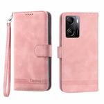 For OPPO A57 4G Dierfeng Dream Line TPU + PU Leather Phone Case(Pink)
