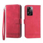 For OPPO A57 4G Dierfeng Dream Line TPU + PU Leather Phone Case(Red)