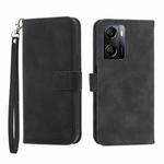 For OPPO A57 4G Dierfeng Dream Line TPU + PU Leather Phone Case(Black)