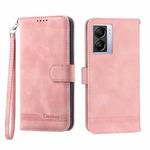 For OPPO A57 5G Dierfeng Dream Line TPU + PU Leather Phone Case(Pink)