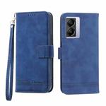 For OPPO A57 5G Dierfeng Dream Line TPU + PU Leather Phone Case(Blue)