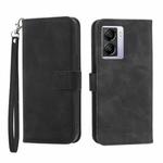 For OPPO A57 5G Dierfeng Dream Line TPU + PU Leather Phone Case(Black)