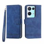 For OPPO Reno8 Dierfeng Dream Line TPU + PU Leather Phone Case(Blue)