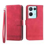 For OPPO Reno8 Pro Dierfeng Dream Line TPU + PU Leather Phone Case(Red)