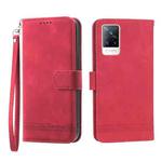 For vivo V21 5G Dierfeng Dream Line TPU + PU Leather Phone Case(Red)