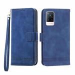 For vivo V21 5G Dierfeng Dream Line TPU + PU Leather Phone Case(Blue)