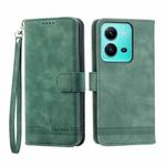 For vivo V25 Dierfeng Dream Line TPU + PU Leather Phone Case(Green)