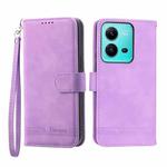 For vivo V25 Dierfeng Dream Line TPU + PU Leather Phone Case(Purple)