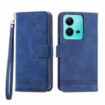 For vivo V25 Dierfeng Dream Line TPU + PU Leather Phone Case(Blue)