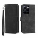 For vivo Y35 2022 Dierfeng Dream Line TPU + PU Leather Phone Case(Black)