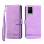 For vivo Y21 2021 Dierfeng Dream Line TPU + PU Leather Phone Case(Purple)