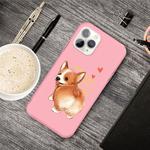 For iPhone 11 Pro Cartoon Animal Pattern Shockproof TPU Protective Case(Pink Corgi)