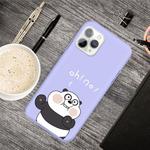 For iPhone 11 Pro Cartoon Animal Pattern Shockproof TPU Protective Case(Purple Panda)