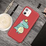 For iPhone 11 Cartoon Animal Pattern Shockproof TPU Protective Case(Red Crocodile Bird)