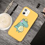 For iPhone 11 Cartoon Animal Pattern Shockproof TPU Protective Case(Yellow Crocodile Bird)