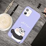 For iPhone 11 Cartoon Animal Pattern Shockproof TPU Protective Case(Purple Panda)