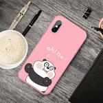 For iPhone XS / X Cartoon Animal Pattern Shockproof TPU Protective Case(Pink Panda)