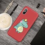 For iPhone XS / X Cartoon Animal Pattern Shockproof TPU Protective Case(Red Crocodile Bird)