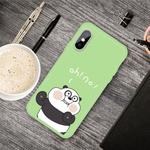 For iPhone XS / X Cartoon Animal Pattern Shockproof TPU Protective Case(Green Panda)