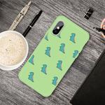 For iPhone XS / X Cartoon Animal Pattern Shockproof TPU Protective Case(Green Dinosaurs)