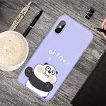 For iPhone XS / X Cartoon Animal Pattern Shockproof TPU Protective Case(Purple Panda)