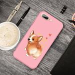 For iPhone 8 Plus & 7 Plus Cartoon Animal Pattern Shockproof TPU Protective Case(Pink Corgi)
