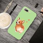 For iPhone 8 Plus & 7 Plus Cartoon Animal Pattern Shockproof TPU Protective Case(Green Corgi)