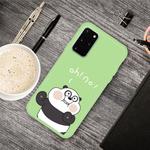 For Galaxy S20 Cartoon Animal Pattern Shockproof TPU Protective Case(Green Panda)