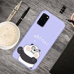 For Galaxy S20 Cartoon Animal Pattern Shockproof TPU Protective Case(Purple Panda)