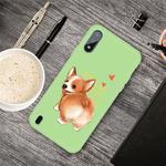 For Galaxy A10 Cartoon Animal Pattern Shockproof TPU Protective Case(Green Corgi)